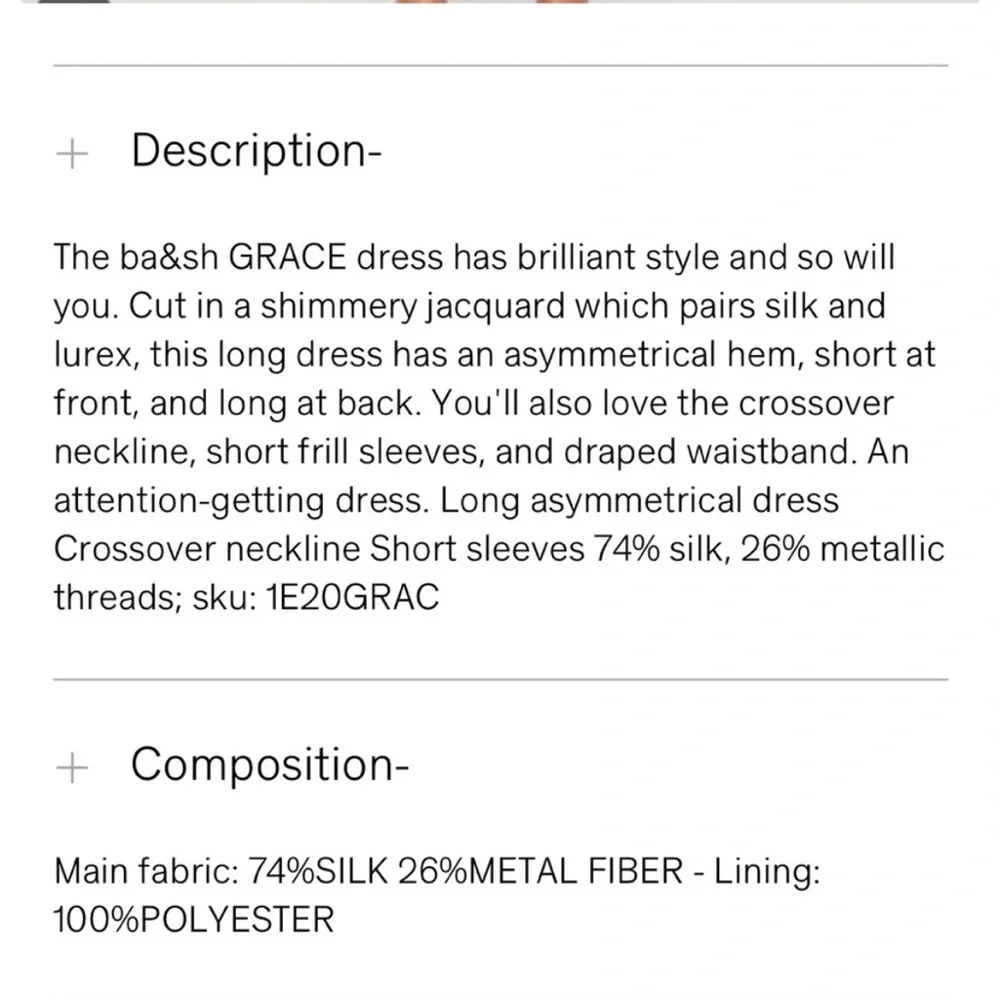 NWT BA&SH Grace Metallic Jacquard Dress Size Small - Picture 15 of 15